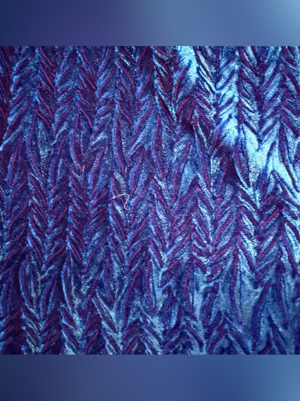Vintage Velvet Textured Iridescent Top Blue Purple 90s y2k OOAK Trippy Large - Picture 4 of 6